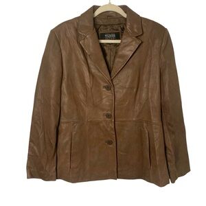 Vintage Wilsons Leather Large Brown Button Soft Supple Genuine Leather Jacket